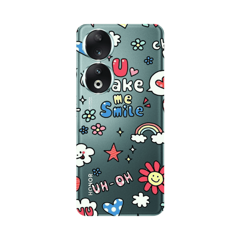 Honor 90 5G Rainbow flowers Transparent Silicone TPU Θήκη