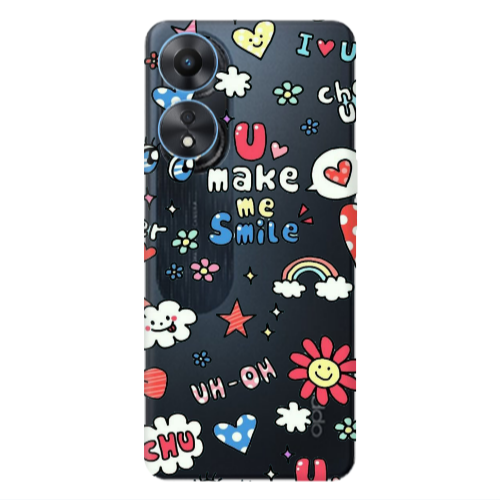 Oppo A 98 Rainbow flowers Transparent Silicone TPU Θήκη