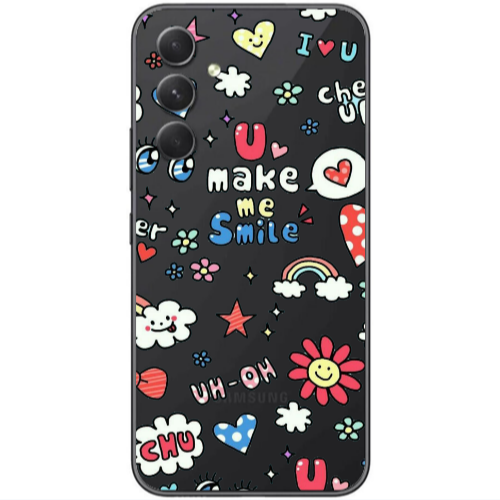 Samsung Galaxy A25 Rainbow flowers Transparent Silicone TPU Θήκη