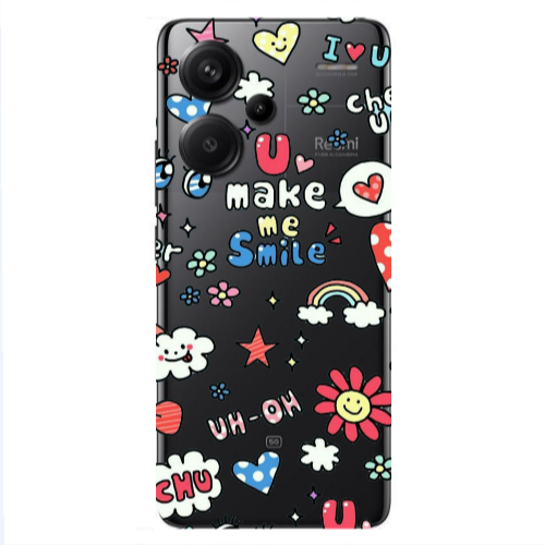 Xiaomi Redmi Note 13 Pro+ 5G  Rainbow flowers Transparent Silicone TPU Θήκη