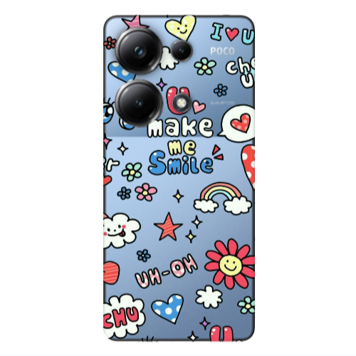 Xiaomi Poco M6 Pro 4G Rainbow flowers Transparent Silicone TPU Θήκη