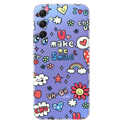 Samsung A16 Rainbow flowers Transparent Silicone TPU Θήκη