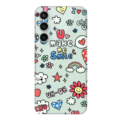 Samsung S24 FE Rainbow flowers Transparent Silicone TPU Θήκη