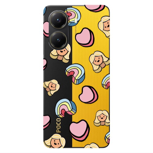 Xiaomi Poco X7 Pro Girl rainbow and hearts Transparent Silicone TPU Θήκη