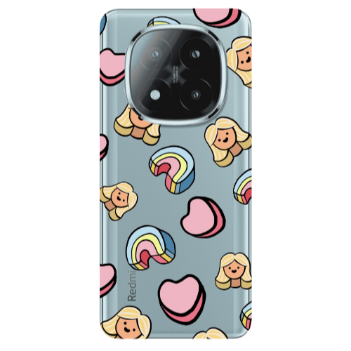 Xiaomi Redmi Note 14 Pro + 5g Girl rainbow and hearts Transparent Silicone TPU Θήκη