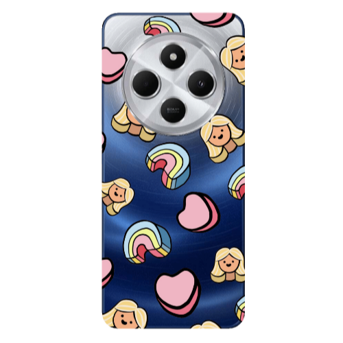 Xiaomi Redmi 14c Girl rainbow and hearts Transparent Silicone TPU Θήκη
