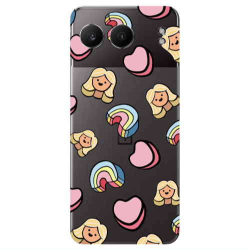Oneplus Nord 4 Girl rainbow and hearts Transparent Silicone TPU Θήκη