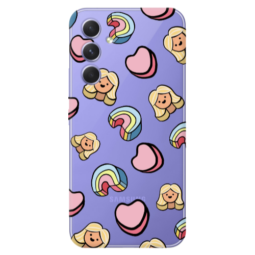 Samsung A56 Girl rainbow and hearts Transparent Silicone TPU Θήκη