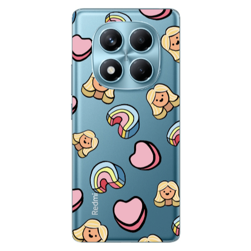 Xiaomi Redmi Note 14 Pro Girl rainbow and hearts Transparent Silicone TPU Θήκη