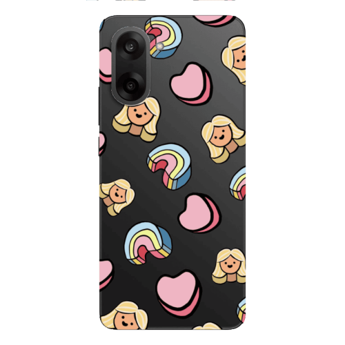 Oneplus Nord CE 5 Girl rainbow and hearts Transparent Silicone TPU Θήκη