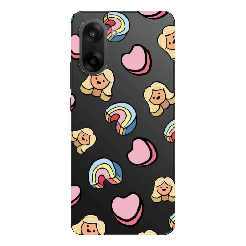 Oneplus Nord CE 5 Girl rainbow and hearts Transparent Silicone TPU Θήκη