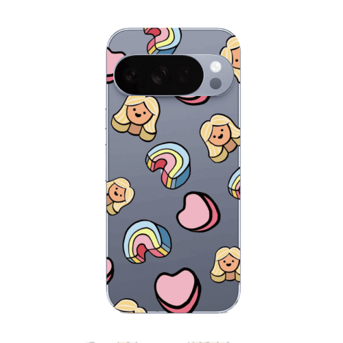 Google Pixel 10 Pro XL Girl rainbow and hearts Transparent Silicone TPU Θήκη