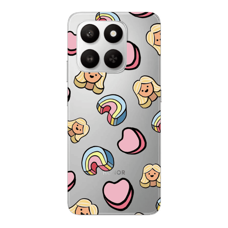 Honor Magic 400 Smart Girl rainbow and hearts Transparent Silicone TPU Θήκη