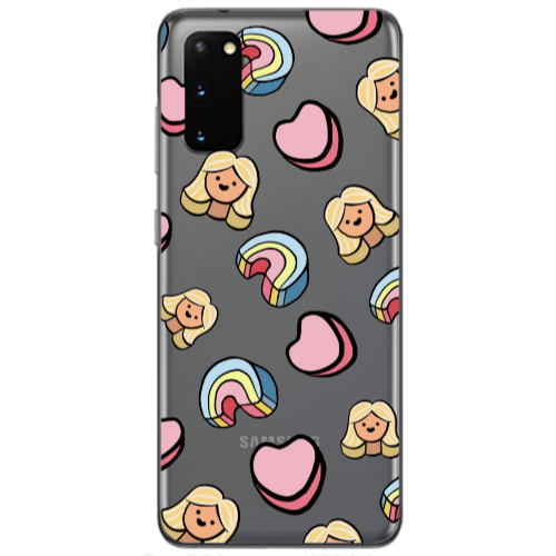 Samsung S20 Girl rainbow and hearts Transparent Silicone TPU Θήκη