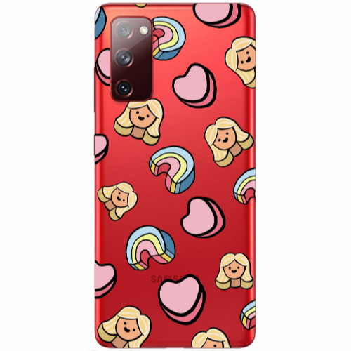 Samsung S20 FE Girl rainbow and hearts Transparent Silicone TPU Θήκη