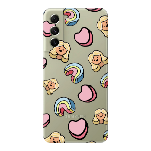 Samsung S22 Girl rainbow and hearts Transparent Silicone TPU Θήκη