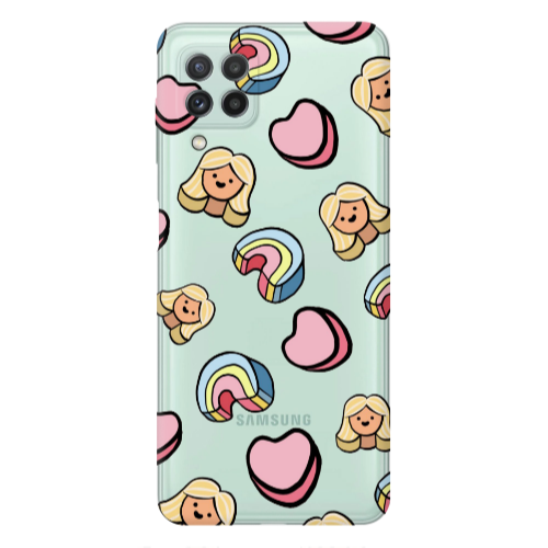 Samsung A22 4G Girl rainbow and hearts Transparent Silicone TPU Θήκη