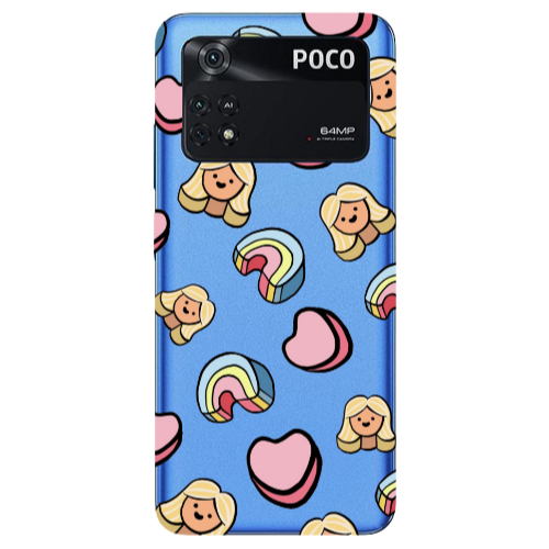 Xiaomi Poco M4 Pro 4G Girl rainbow and hearts Transparent Silicone TPU Θήκη