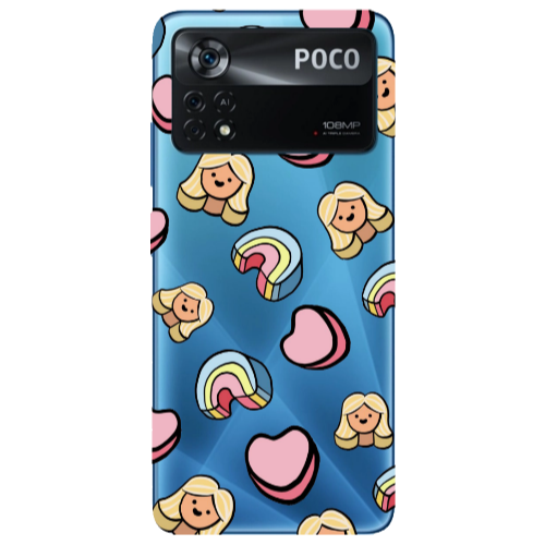 Xiaomi Poco X4 Pro Girl rainbow and hearts Transparent Silicone TPU Θήκη