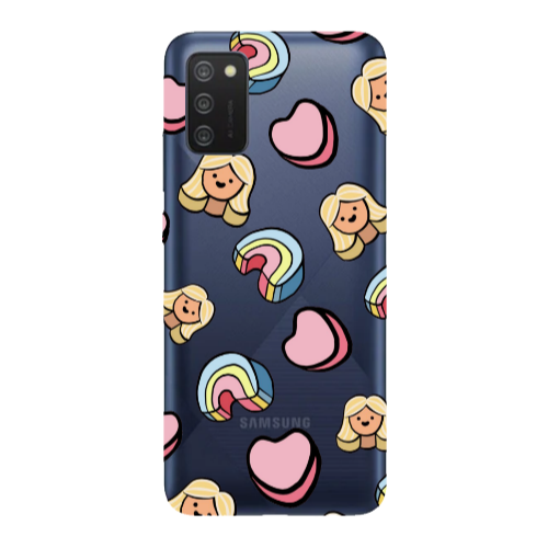 Samsung A03S Girl rainbow and hearts Transparent Silicone TPU Θήκη