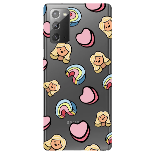 Samsung Note 20 Girl rainbow and hearts Transparent Silicone TPU Θήκη
