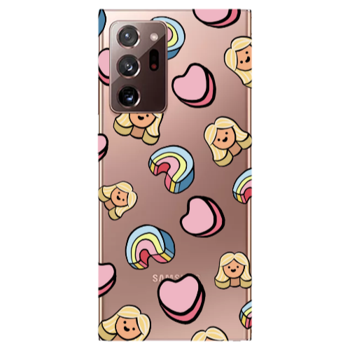 Samsung Note 20 Ultra Girl rainbow and hearts Transparent Silicone TPU Θήκη