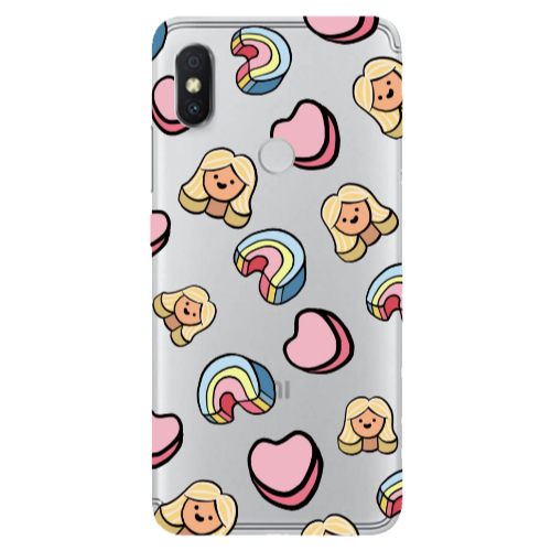 Xiaomi Redmi S2 Girl rainbow and hearts Transparent Silicone TPU Θήκη