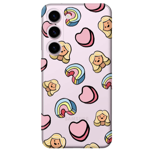 Samsung S23 Plus Girl rainbow and hearts Transparent Silicone TPU Θήκη