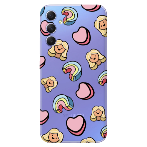 Samsung A34 Girl rainbow and hearts Transparent Silicone TPU Θήκη