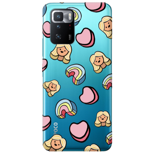 Xiaomi Poco X3 GT Girl rainbow and hearts Transparent Silicone TPU Θήκη