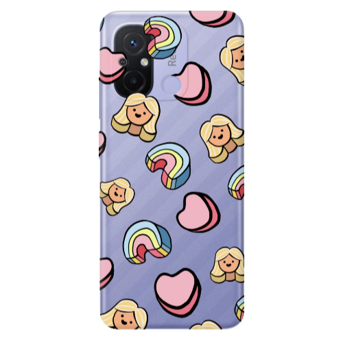 Xiaomi Redmi 12C Girl rainbow and hearts Transparent Silicone TPU Θήκη