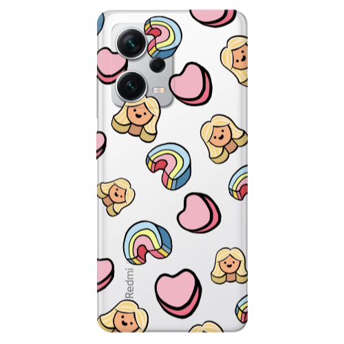 Xiaomi Redmi Note 12 5G Girl rainbow and hearts Transparent Silicone TPU Θήκη