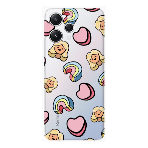 Xiaomi Redmi 12 Girl rainbow and hearts Transparent Silicone TPU Θήκη