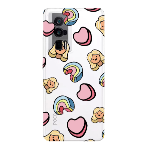 Xiaomi Poco F5 Pro Girl rainbow and hearts Transparent Silicone TPU Θήκη
