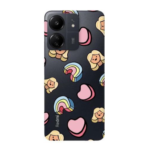 Xiaomi Redmi 13C Girl rainbow and hearts Transparent Silicone TPU Θήκη