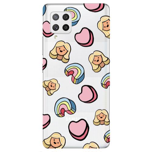Samsung A42 5G Girl rainbow and hearts Transparent Silicone TPU Θήκη