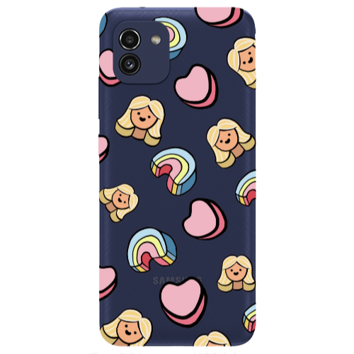 Samsung A03 Girl rainbow and hearts Transparent Silicone TPU Θήκη