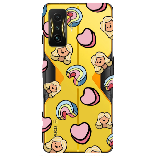 Xiaomi Poco F4 Gt Girl rainbow and hearts Transparent Silicone TPU Θήκη
