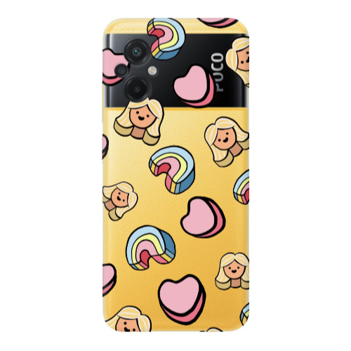 Xiaomi Poco M5 Girl rainbow and hearts Transparent Silicone TPU Θήκη