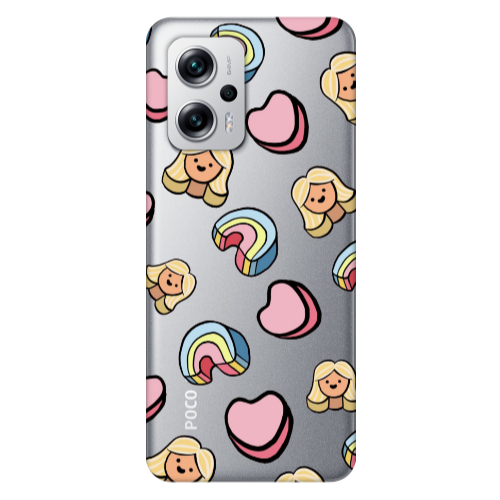 Xiaomi Poco X4 GT Girl rainbow and hearts Transparent Silicone TPU Θήκη