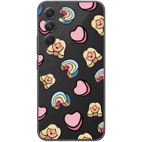 Samsung Galaxy A25 Girl rainbow and hearts Transparent Silicone TPU Θήκη
