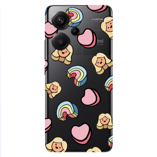 Xiaomi Redmi Note 13 Pro+ 5G  Girl rainbow and hearts Transparent Silicone TPU Θήκη