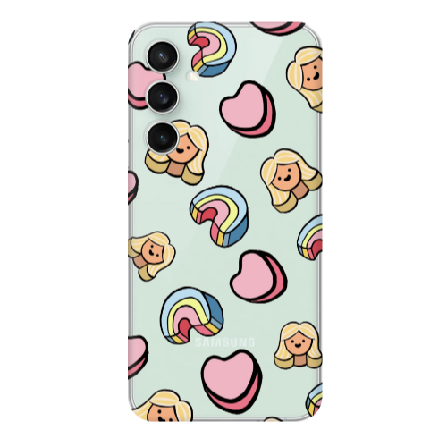 Samsung S24 Plus Girl rainbow and hearts Transparent Silicone TPU Θήκη