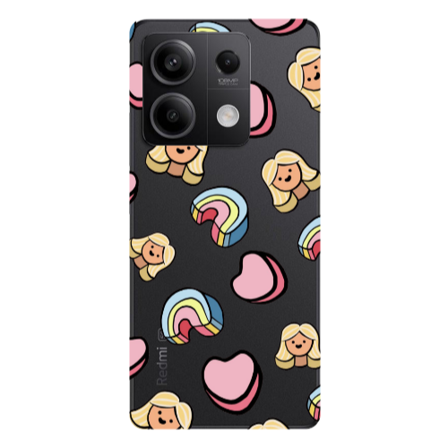 Xiaomi Redmi Note 13Pro 5G Girl rainbow and hearts Transparent Silicone TPU Θήκη