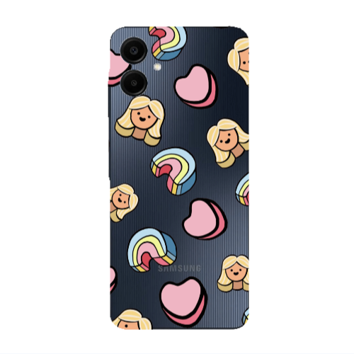 Samsung A06 Girl rainbow and hearts Transparent Silicone TPU Θήκη