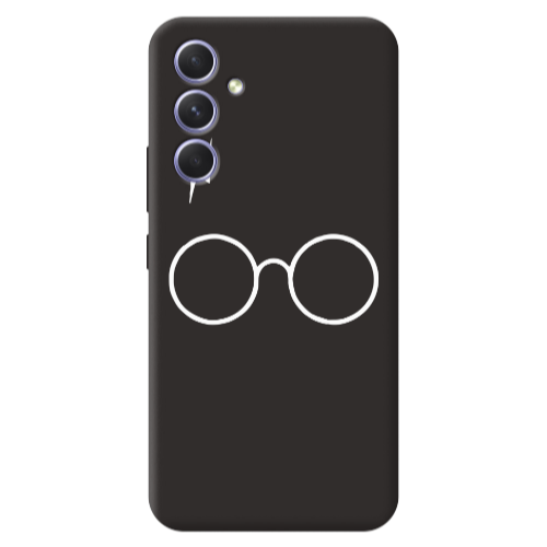 Samsung A36 glasses Black Colored Silicone TPU Θήκη