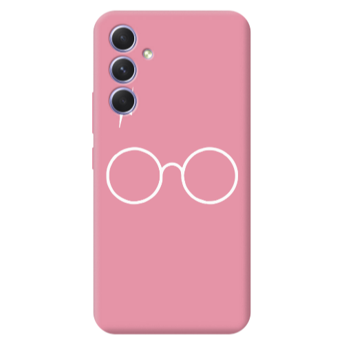 Samsung A56 glasses Pink Colored Silicone TPU Θήκη
