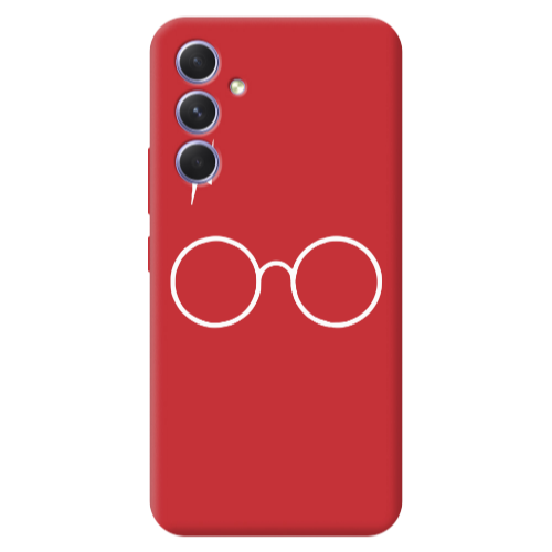 Samsung A56 glasses Red Colored Silicone TPU Θήκη