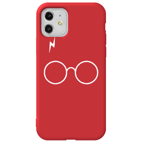 Apple iPhone 11  glasses Red Colored Silicone TPU Θήκη