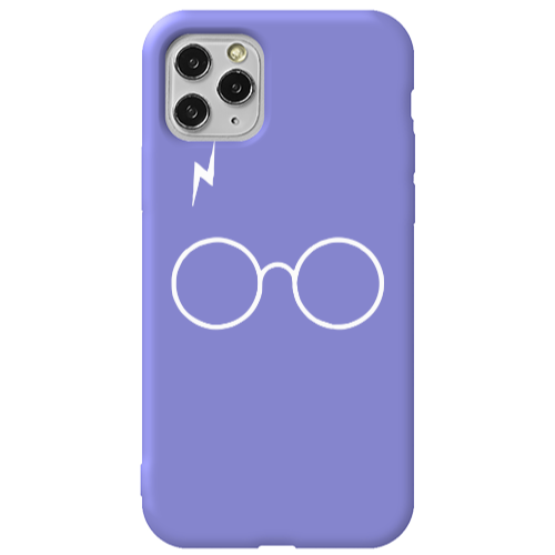Apple iPhone 11 Pro glasses Purple Colored Silicone TPU Θήκη